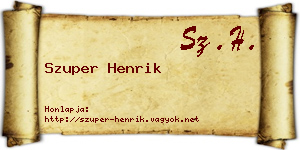 Szuper Henrik névjegykártya